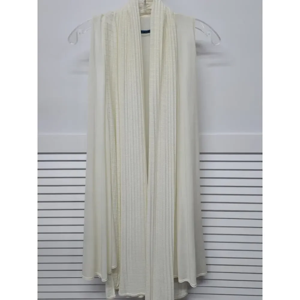 Alice + Olivia Women's Soft White Drape Front Long Cardigan XS NWT $297 - Picture 2 of 7